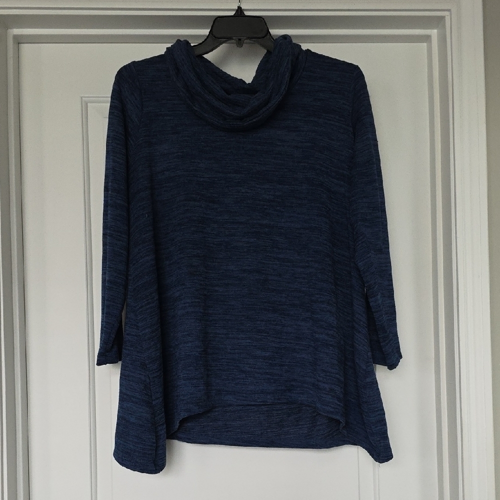 Women's Navy Blue Cowl Neck Sweater